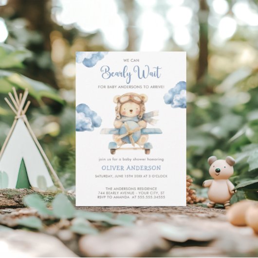 Jongen Teddy Bear, we kunnen het Baby shower afwac Kaart