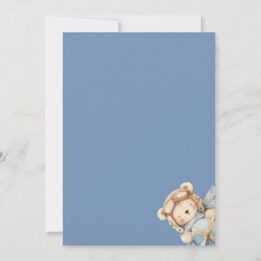 Jongen Teddy Bear, we kunnen het Baby shower afwac Kaart (Achterkant)