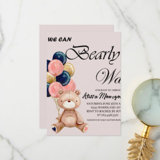 Jongen Teddy Bear, we kunnen wachten. Bedankkaart