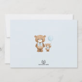 Jongen Teddy Bear, we kunnen wachten op Baby showe Kaart (Achterkant)