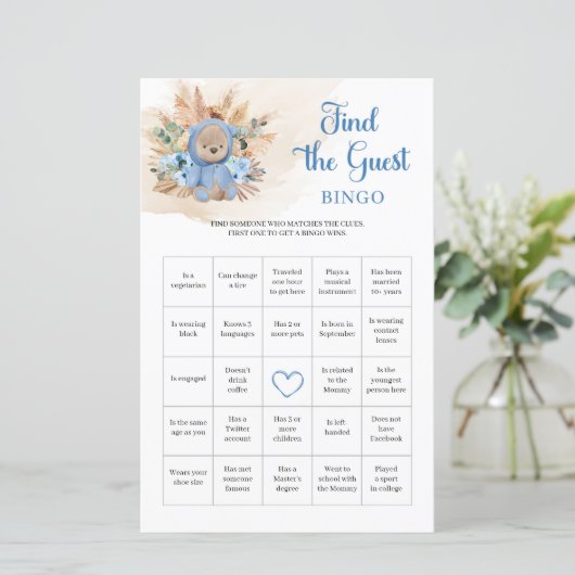 Jongen teddy berengras vinden de Guest Bingo (Staand voorkant)