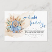 Jongen teddy bergen een verzoek om een blauwe kaar informatiekaartje (Voorkant)