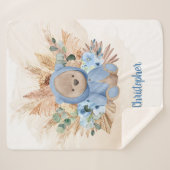 Jongen teddy bergen pampas gras gedroogd palmtropi sherpa deken (Voorkant (horizontaal))