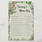 Jongen teddy bergen pampas gras Nursery Rhyme Quiz (Achterkant)