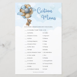 Jongen teddy draagt blauwe ivoorballonnen Cartoon 