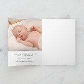 Jongen Teddy Rustic Floral Kaart Announcement (Binnen)