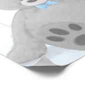 Jongen Teddybeer Blauw Grijs Ballon Welkomstbord Poster (Hoek)