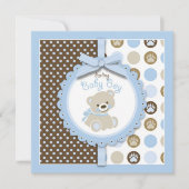 Jongen Teddybeer Effen Vierkant (Voorkant)