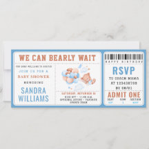 Jongen Teddybeer “We Can Bearly Wait” Baby Shower 