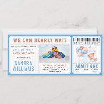 Jongen Teddybeer “We Can Bearly Wait” Baby Shower 