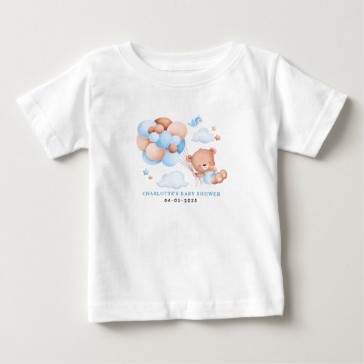 Jongen Teddybeer “We Can Bearly Wait” babyshirt (Voorkant)