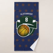 Jongen Teen Basketball Sports Green Navy White Nam Badhanddoek (Badhanddoek)