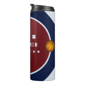 Jongen Teen Basketball Stars Nummer Naam Blue Red Thermosbeker (Geroteerd rechts)