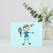 Jongen Tennis Player-overhemden en -cadeautjes Briefkaart (Staand voorkant)