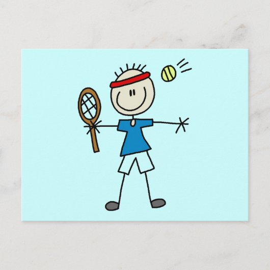 Jongen Tennis Player-overhemden en -cadeautjes Briefkaart (Voorkant)