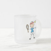 Jongen Tennis Player-overhemden en -cadeautjes Matglas Koffiemok (Voorkant rechts)