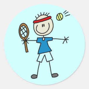 Jongen Tennis Player-overhemden en -cadeautjes Ronde Sticker