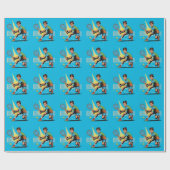 Jongen Tennis Verjaardagsfeest Cadeaupapier (Vlak)