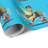 Jongen Tennis Verjaardagsfeest Cadeaupapier (Rol Hoek)