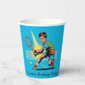 Jongen Tennis Verjaardagsfeest Papieren Bekers (Voorkant)