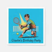Jongen Tennis Verjaardagsfeest Servet (Voorkant)