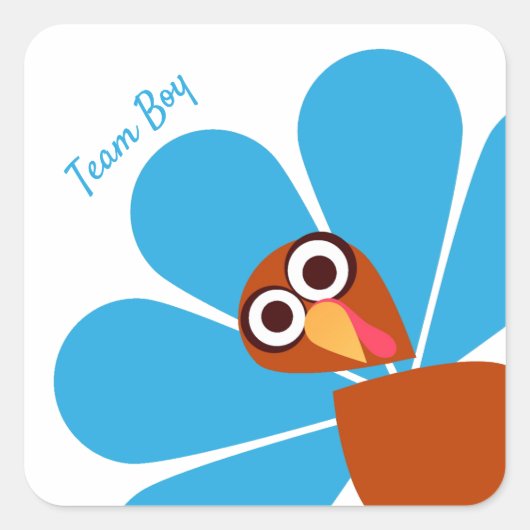 Jongen Thanksgiving Geslacht onthullen Vierkante Sticker (Voorkant)