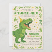 Jongen Three-Rex Dinosaur Verjaardag Kaart (Voorkant)