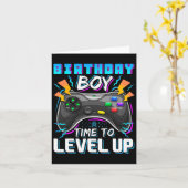 Jongen Tijd Naar Level Up Video Game Verjaardag Ga Kaart (Gele Bloem)