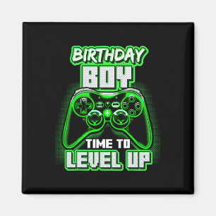 Jongen Tijd Naar Level Up Video Game Verjaardag Ga Magneet