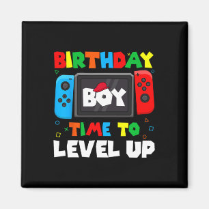 Jongen Tijd Naar Level Up Video Game Verjaardag Ga Magneet