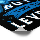 Jongen Tijd Naar Level Up Video Game Verjaardag Ga Poster (Hoek)