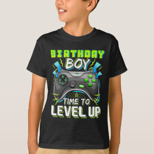 Jongen Tijd Naar Level Up Video Game Verjaardag Gi T-shirt