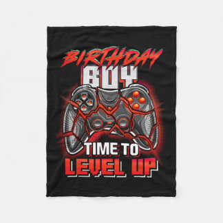 Jongen Tijd Naar Level Up Video Game Verjaardagsfe Fleece Deken