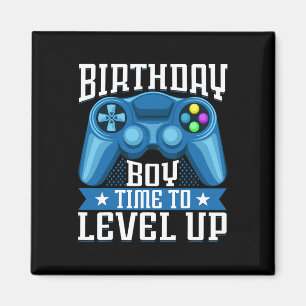 Jongen Tijd om te Level Up Videospel Verjaardag Ga Magneet