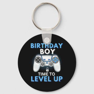 Jongen Tijd om te Level Up Videospel Verjaardag Ga Sleutelhanger