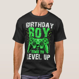 Jongen Tijd om te Level Up Videospel Verjaardag Jo T-shirt