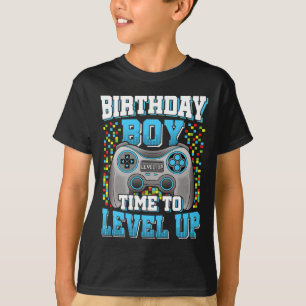 Jongen Tijd om te Level Up Videospel Verjaardag Ki T-shirt