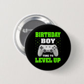 Jongen Tijd om te Level Up Videospel Verjaardagsca Ronde Button 5,7 Cm (Voorkant /achterkant)