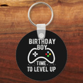 Jongen Tijd om te Level Up Videospel Verjaardagsca Sleutelhanger (Voorkant)
