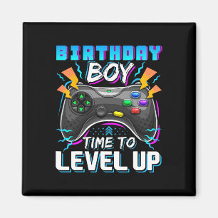Jongen Tijd om te Levelen Video Game Verjaardag Ga Magneet