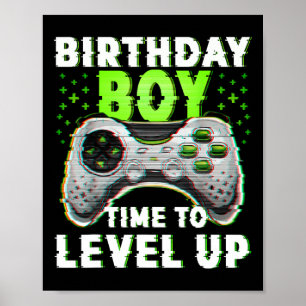 Jongen Tijd om te Levelen Video Games Gamer Verjaa Poster