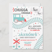 Jongen trainen 2e tweede verjaardag uitnodiging.. kaart (Voorkant)