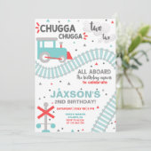 Jongen trainen 2e tweede verjaardag uitnodiging.. kaart (Staand voorkant)