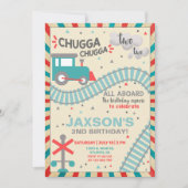 Jongen trainen 2e tweede verjaardag uitnodiging. kaart (Voorkant)