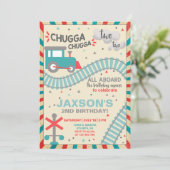 Jongen trainen 2e tweede verjaardag uitnodiging. kaart (Staand voorkant)