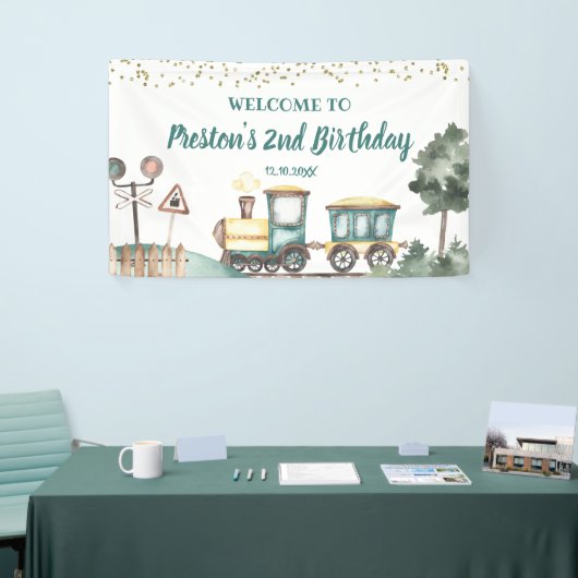 Jongen Trein Verjaardag Grote Banner (Beurs)