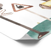 Jongen Trein Verjaardag Mijlpaal teken Poster (Hoek)