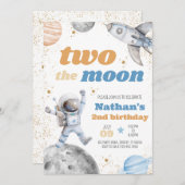 Jongen twee op de verjaardag van de maan kaart (Voorkant / Achterkant)