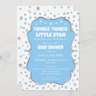 Jongen Twinkle Little Star Baby Shower-uitnodiging Kaart