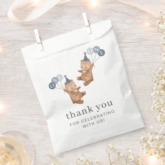 Jongen Twins - Beren Party Petten - 1e Verjaardag Bedankzakje (Geknipt)